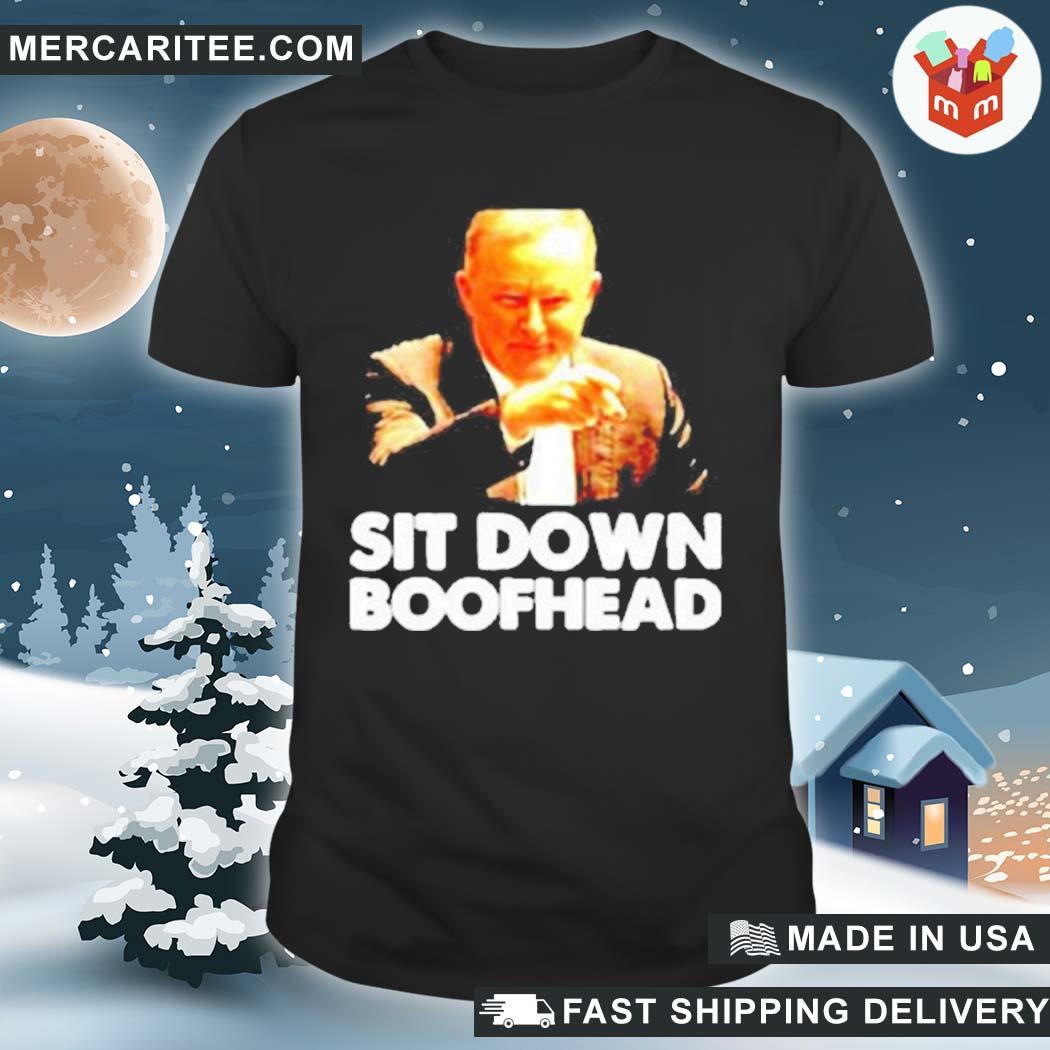 Official anthony norman albanese sit down boofhead shirt