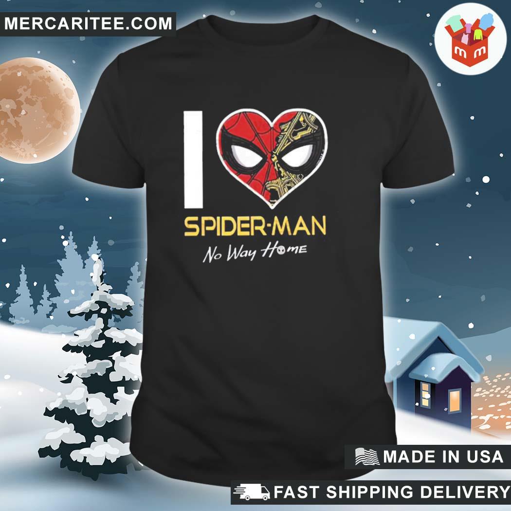 Official i heart spider man 3 no way home marvel movie shirt
