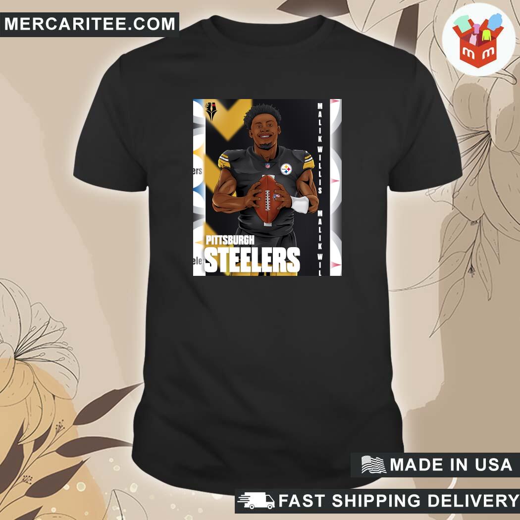 Official Pittsburgh Steelers Malik Willis Art T-Shirt