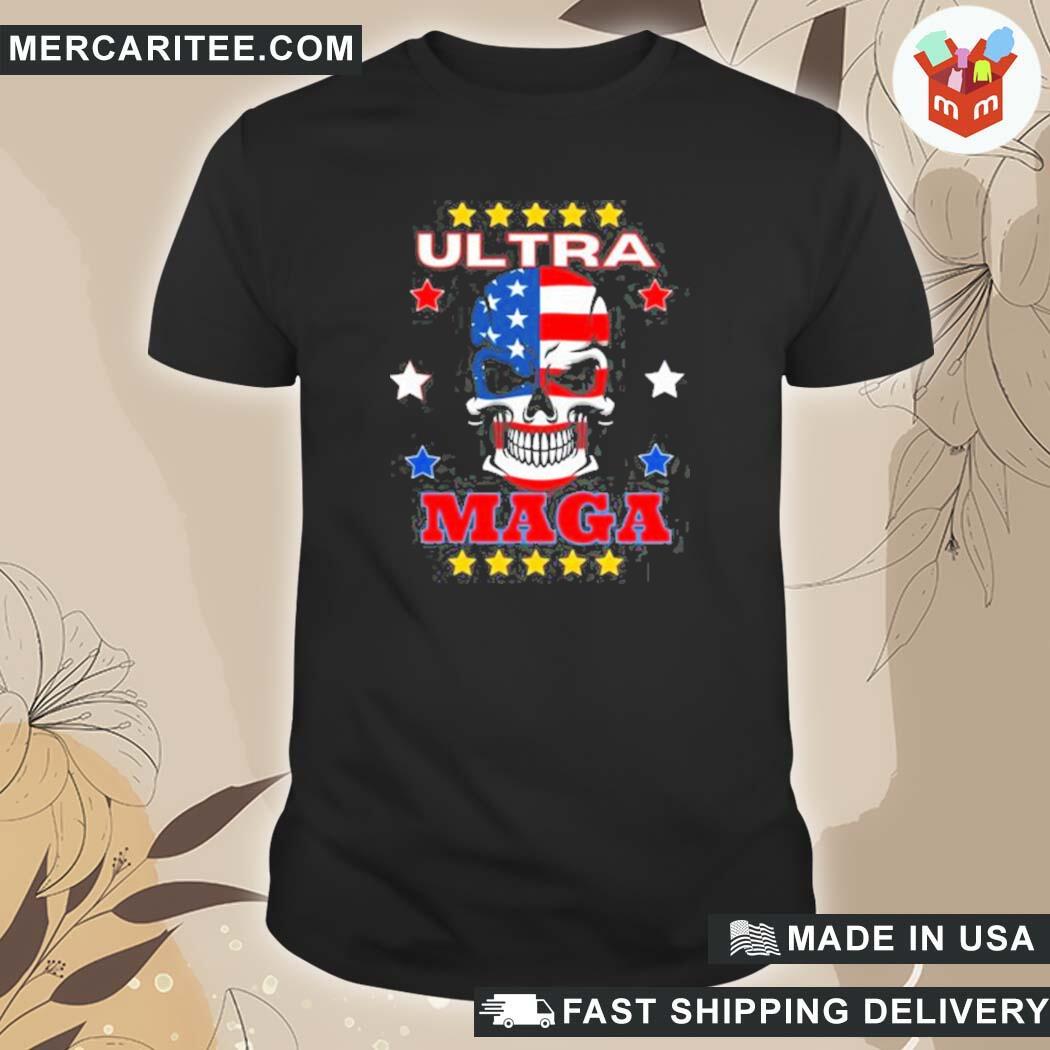 Official Joe Biden Ultra Maga Agenda Us Skull Flag T-Shirt