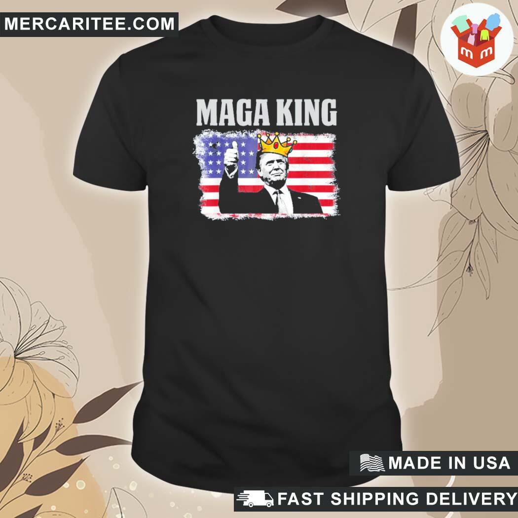 Official Maga King Anti Biden Us Flag Pro Trump T-Shirt