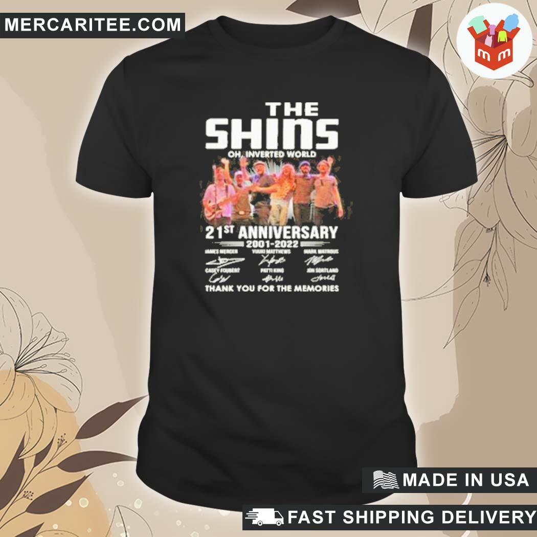 Official The Shins Oh Inverted World 21st Anniversary 2001 2022 Signatures Thank You For The Memories T-Shirt