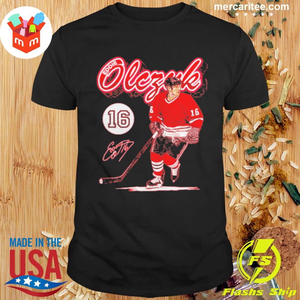 Best eddie Olczyk Chicago Retro Script Hockey Signatures T-Shirt