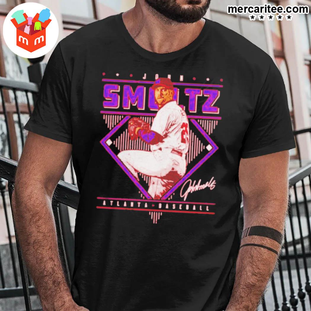 500LVL John Smoltz Men's Premium T-Shirt - Atlanta Baseball John Smoltz Atlanta Name Number Wht