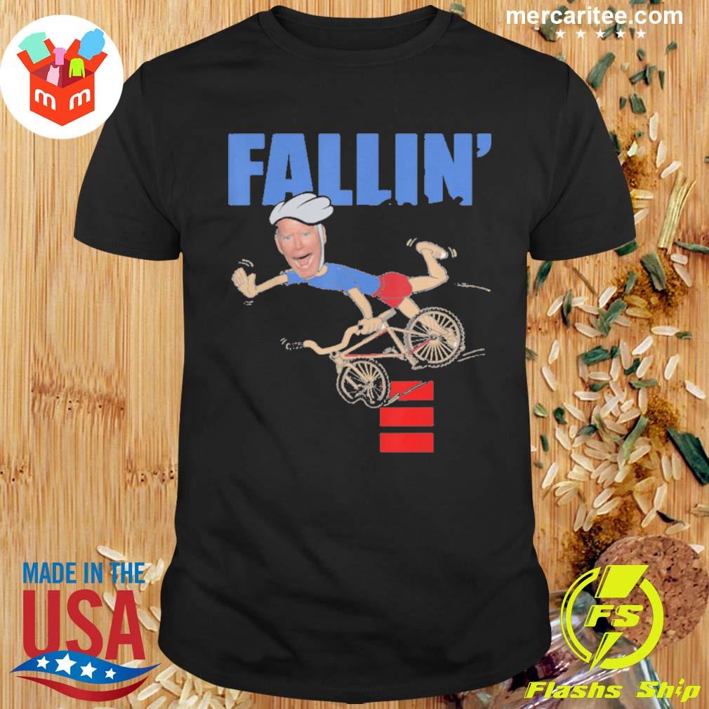 Nice fallin' With Biden Bike Cycling Funny Biden Falls Off T-Shirt