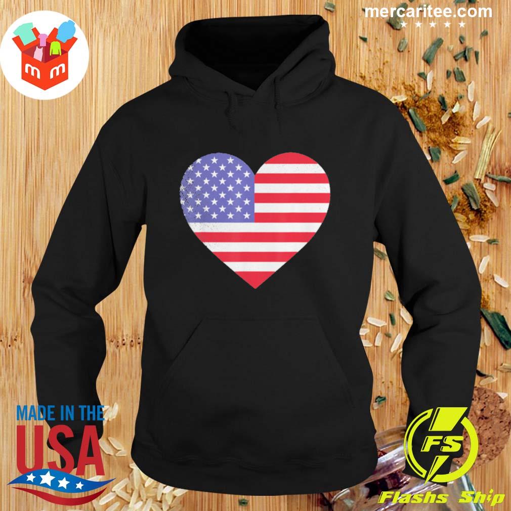 Official american Flag Heart 4th Of July Usa Love Patriotic Pride T-Shirt Hoodie