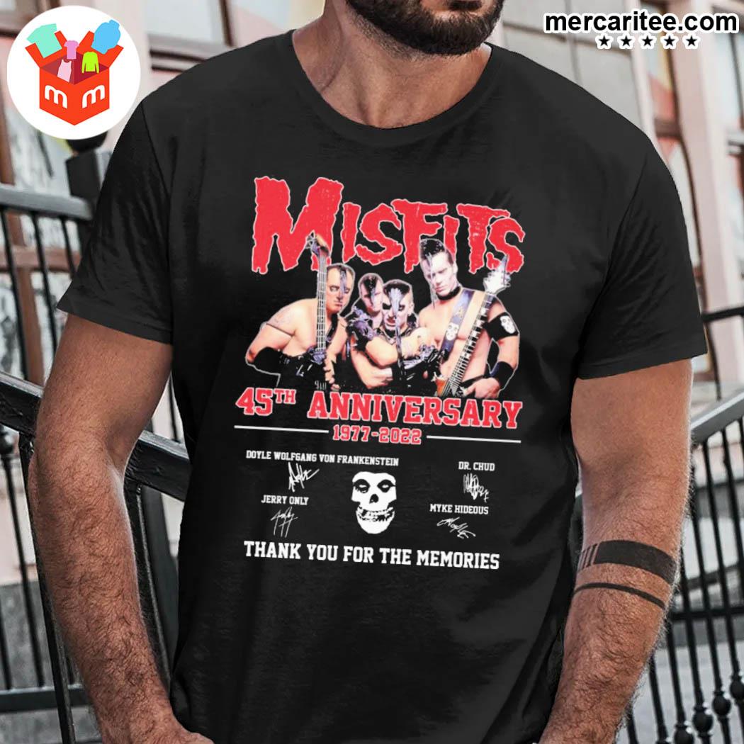Misfits 45th Anniversary 1977 2022 Doyle Wolfgang Von Frankenstein Dr.chud Jerry Only Myke Hideous Signatures Shirt