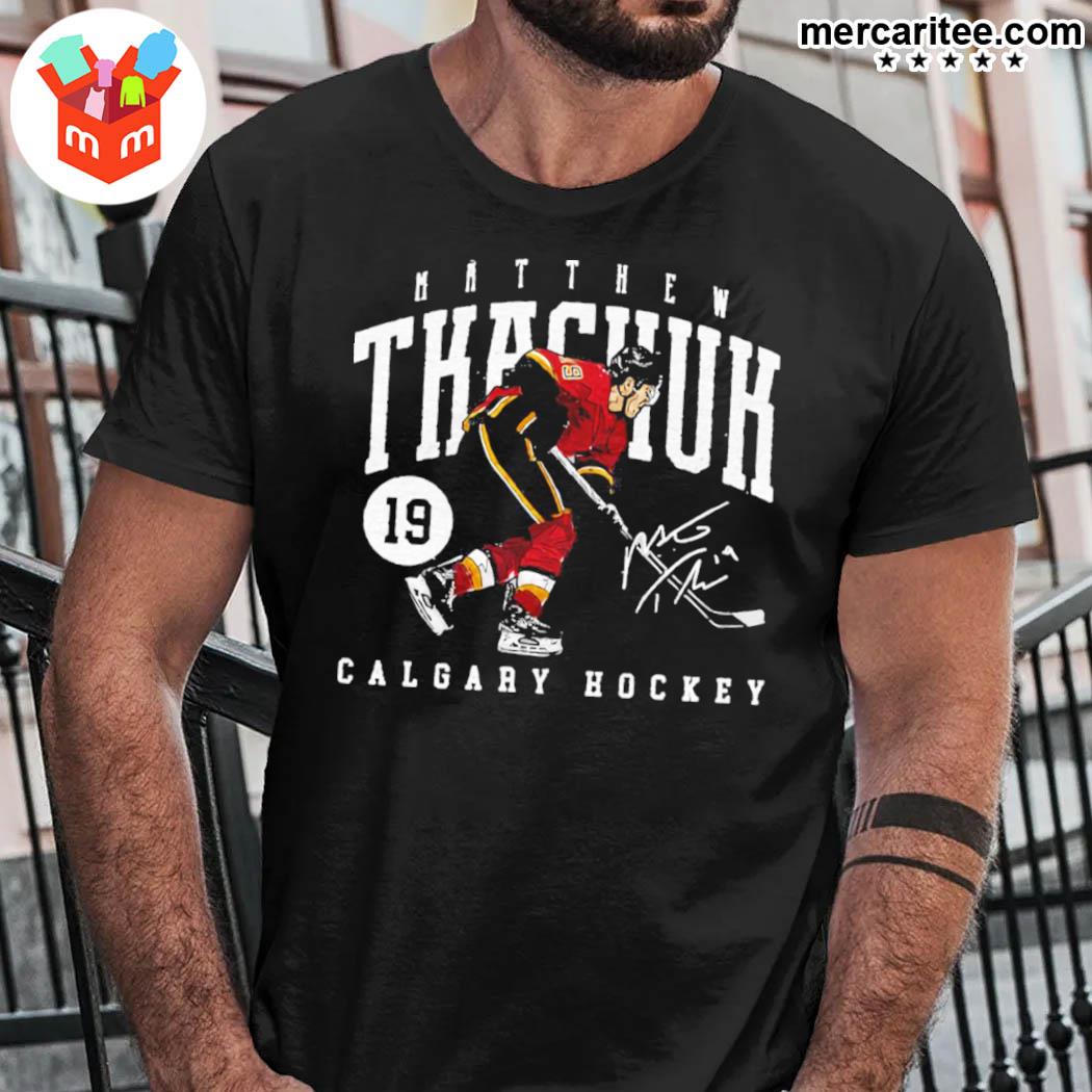 Official Calgary Hockey Matthew Tkachuk Game 19 Signature T-Shirt