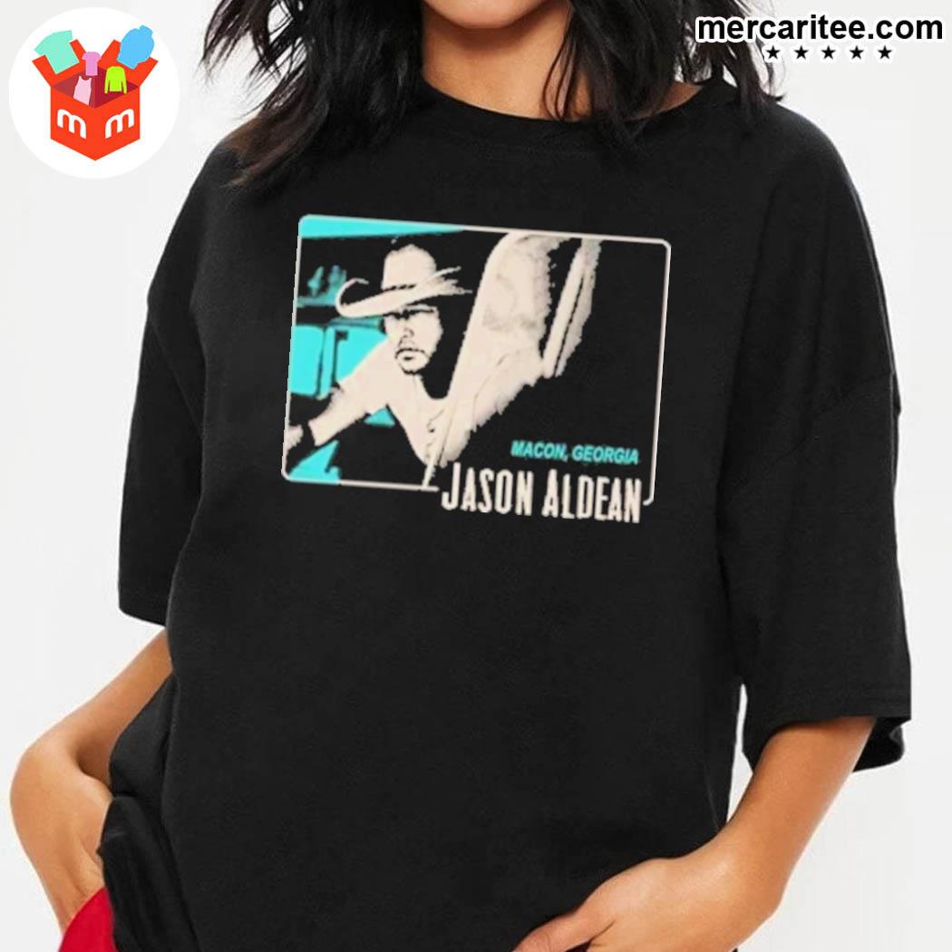 Official Jason Aldean Macon Georgia T-Shirt ladies tee