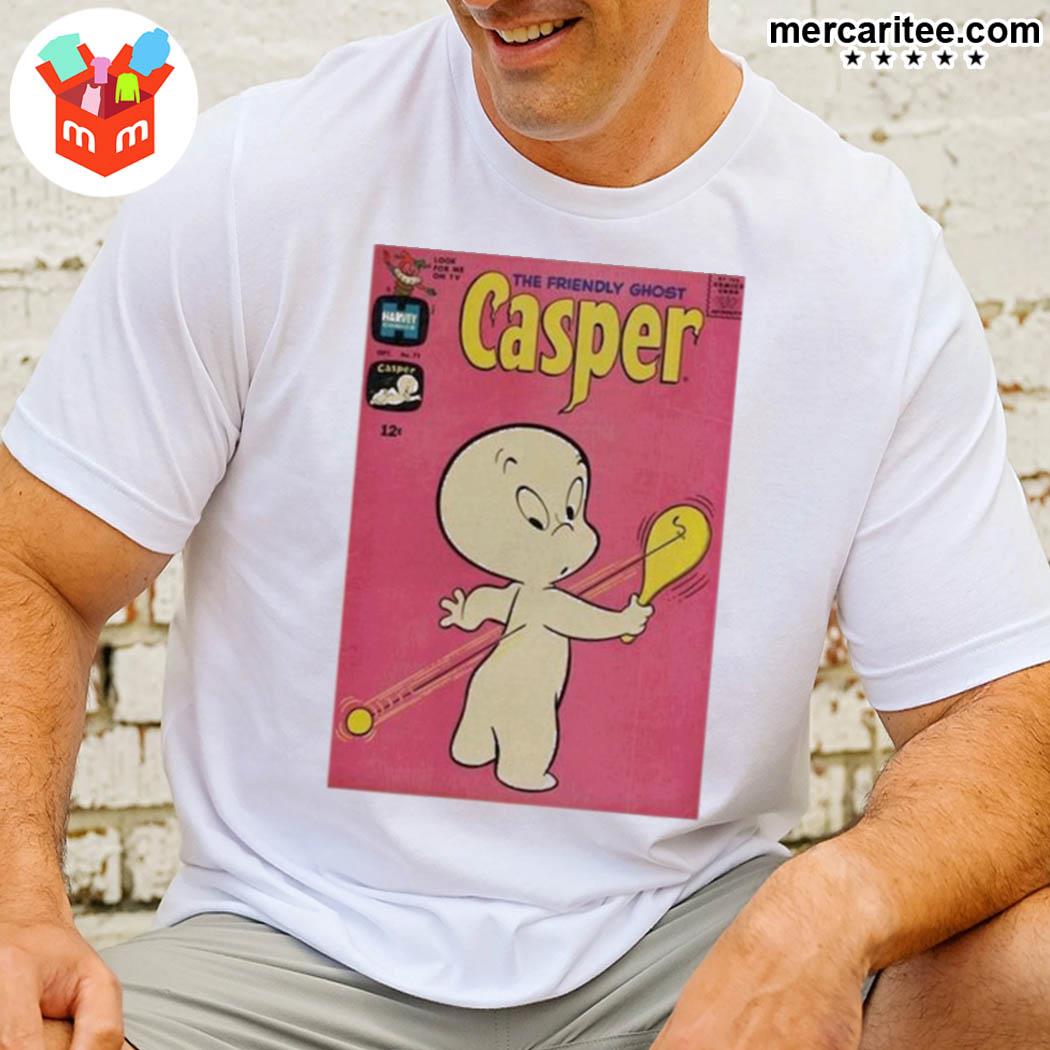 Official The Friendly Ghost Vintage Casper Comic Poster Halloween T-Shirt
