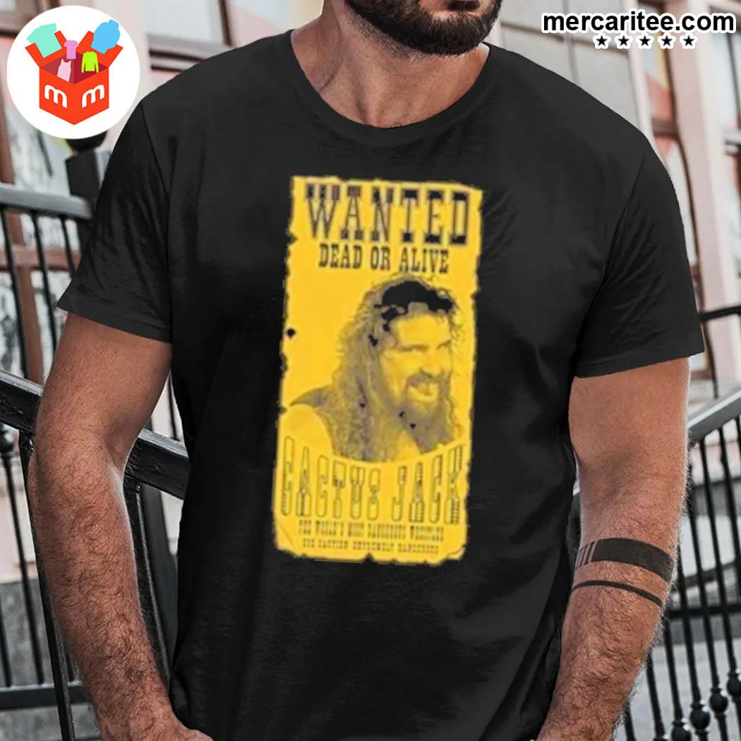 Official Wanted Dead Or Alive Cactus Jack Wanted Retro T-Shirt