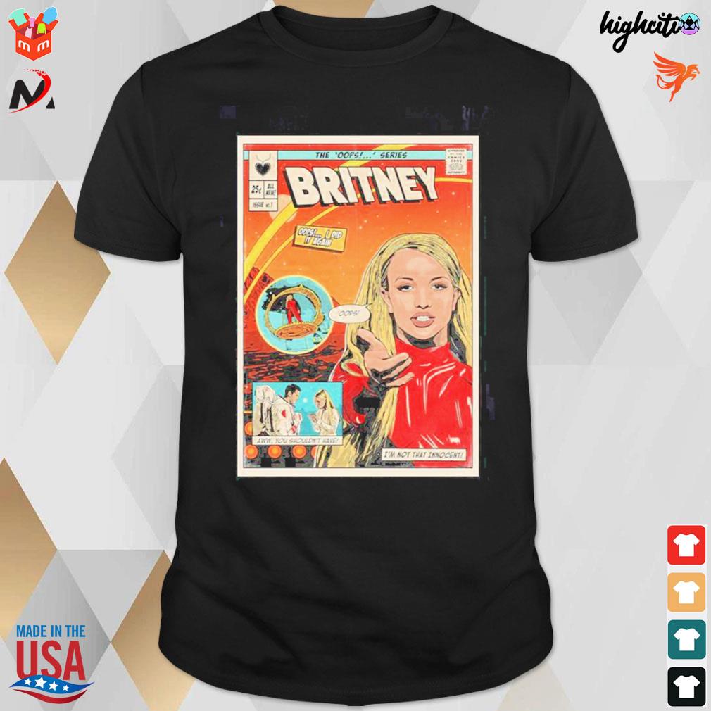 Britney spears cover comic captain heroes oops I did it again t-shirt