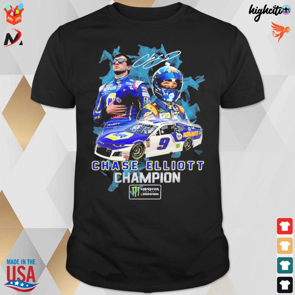 Chase Elliott champion monster logo t-shirt