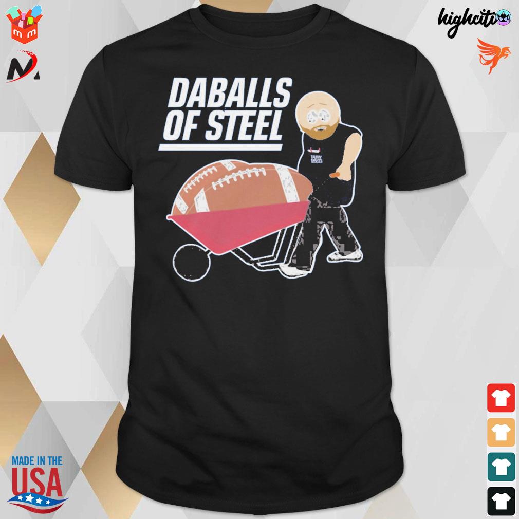 Daballs of steel South Park and rugby ball t-shirt