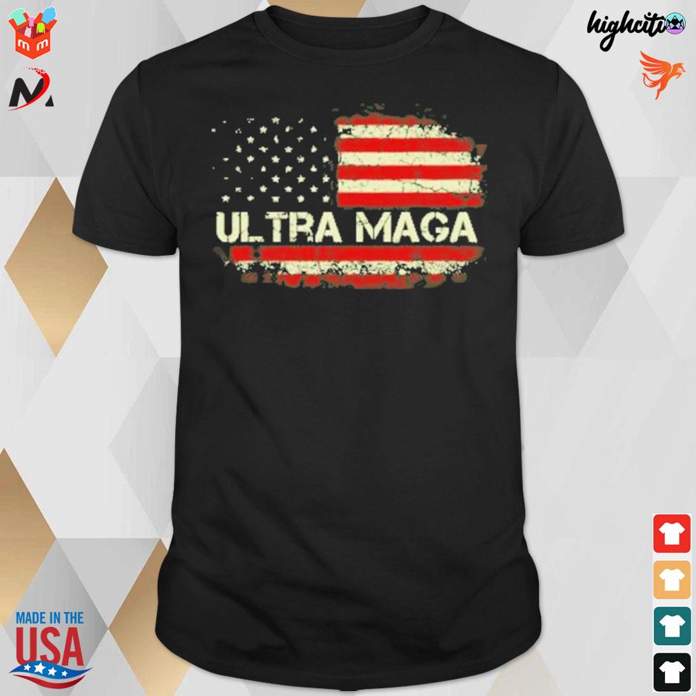 Donald J. Trump ultra maga American flag t-shirt