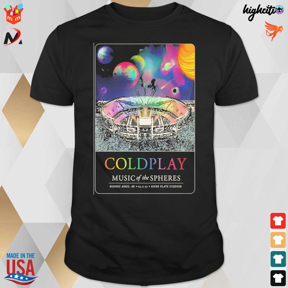 Coldplay nov 4 2022 music of the spheres tour Buenos Aires AR river plate stadium t-shirt