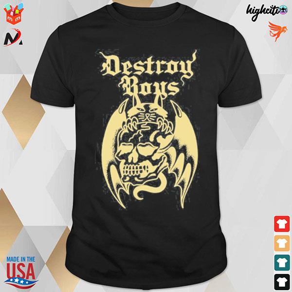 Destroy boys bonnie cat shimmer skull t-shirt