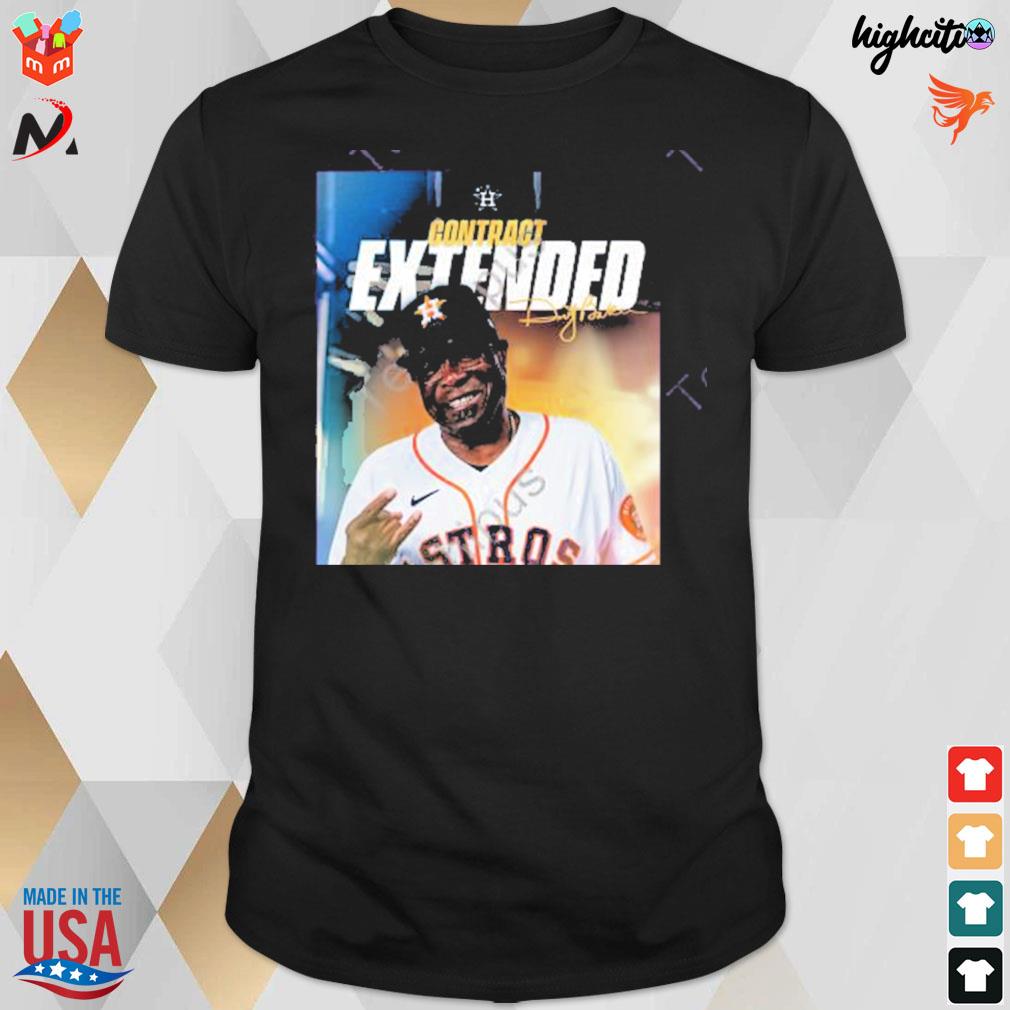 Dusty Baker contract extended signature t-shirt