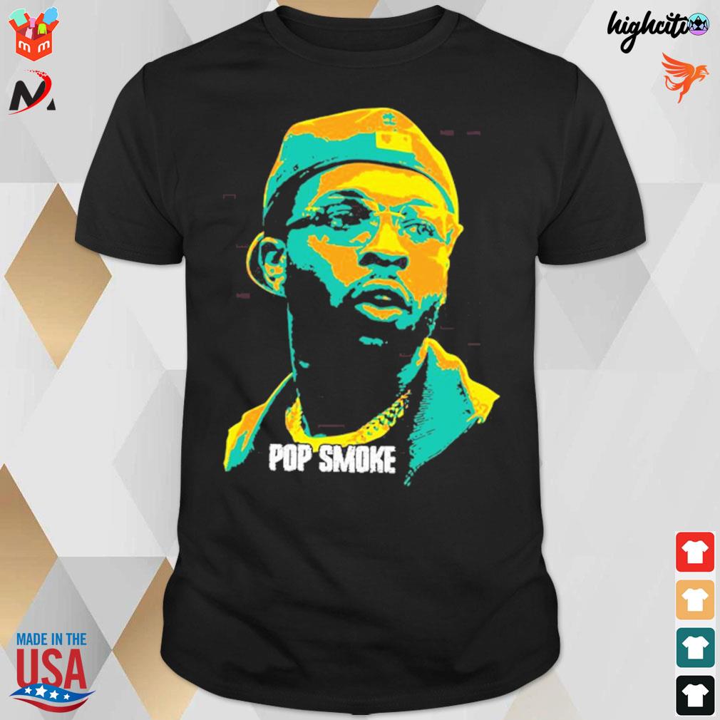 Graphic portrait rapper Pop Smoke t-shirt