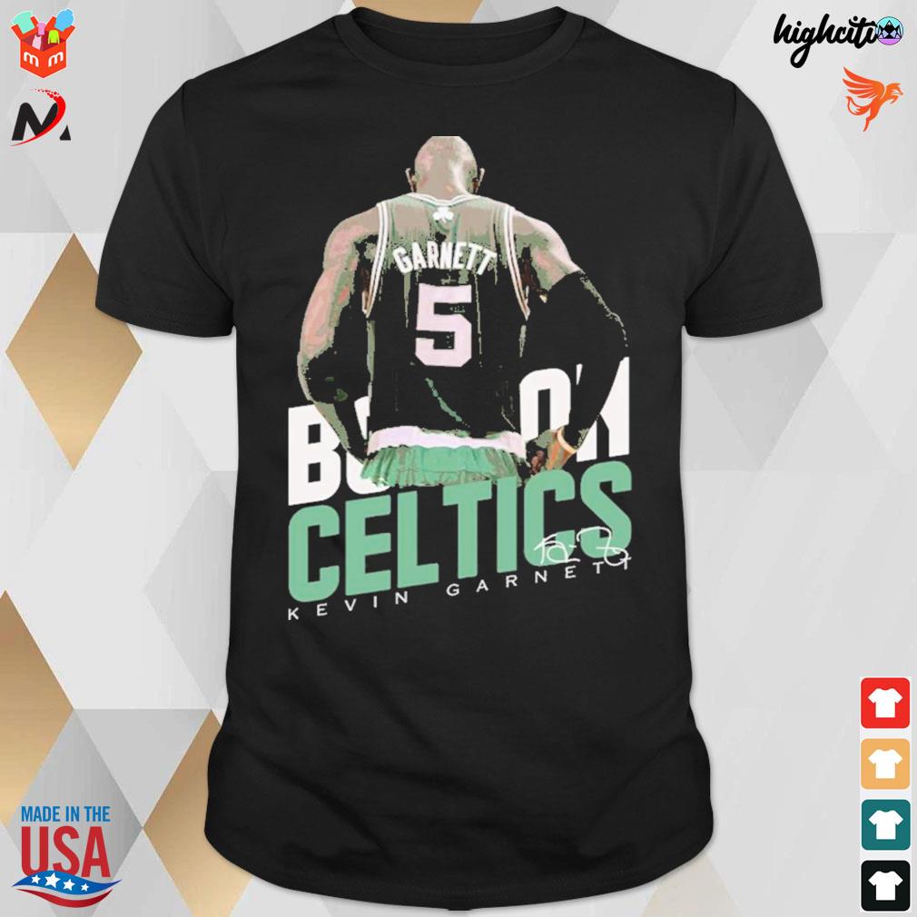 Great player Kevin Garnett Boston celtics signature t-shirt