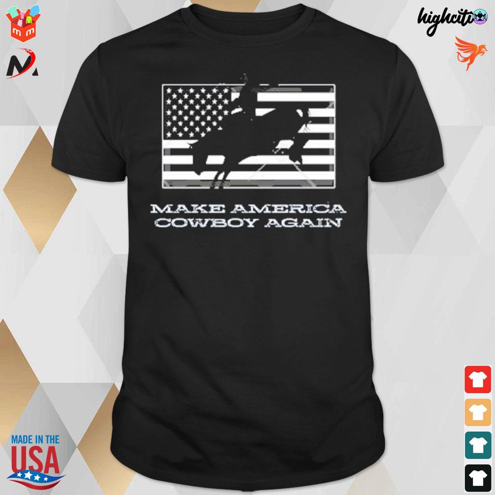 Kasi make America cowboy again American flag and Cowboy t-shirt