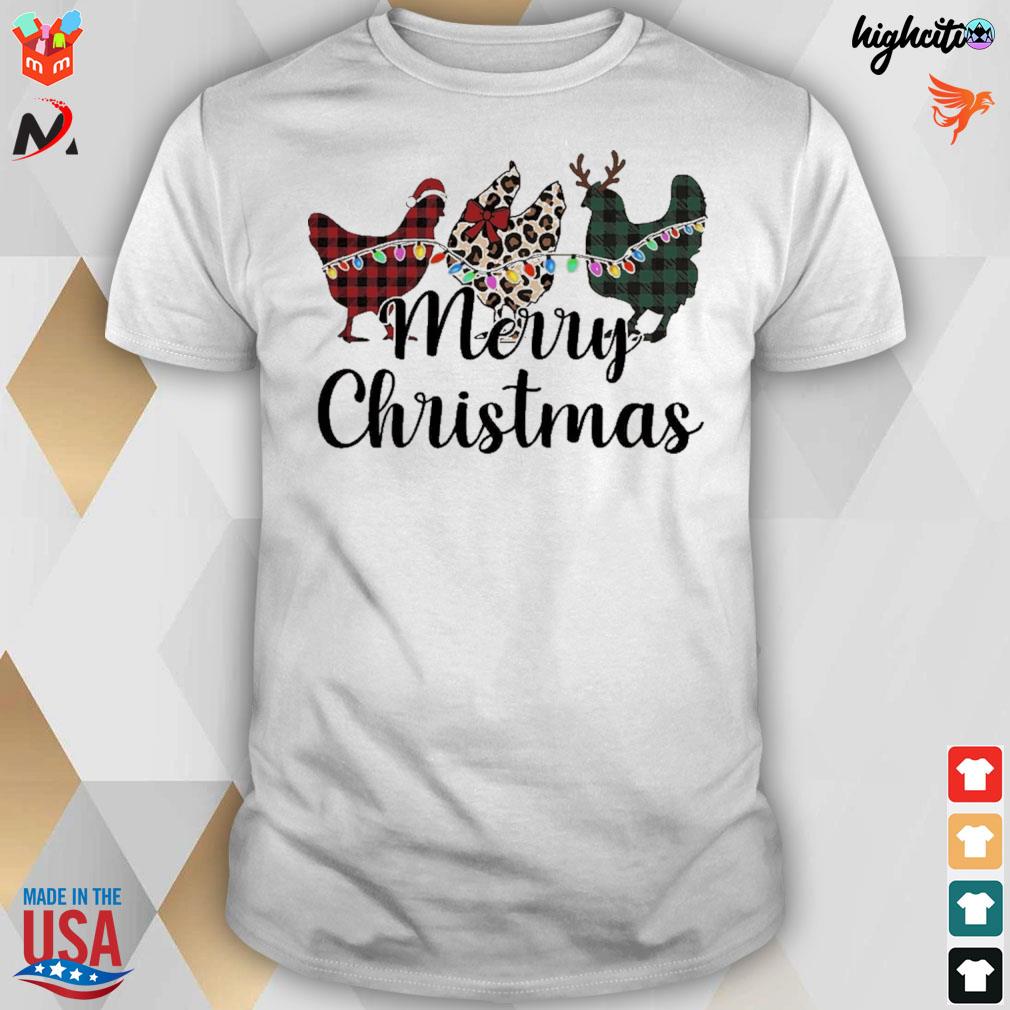 Merry Christmas chicken t-shirt