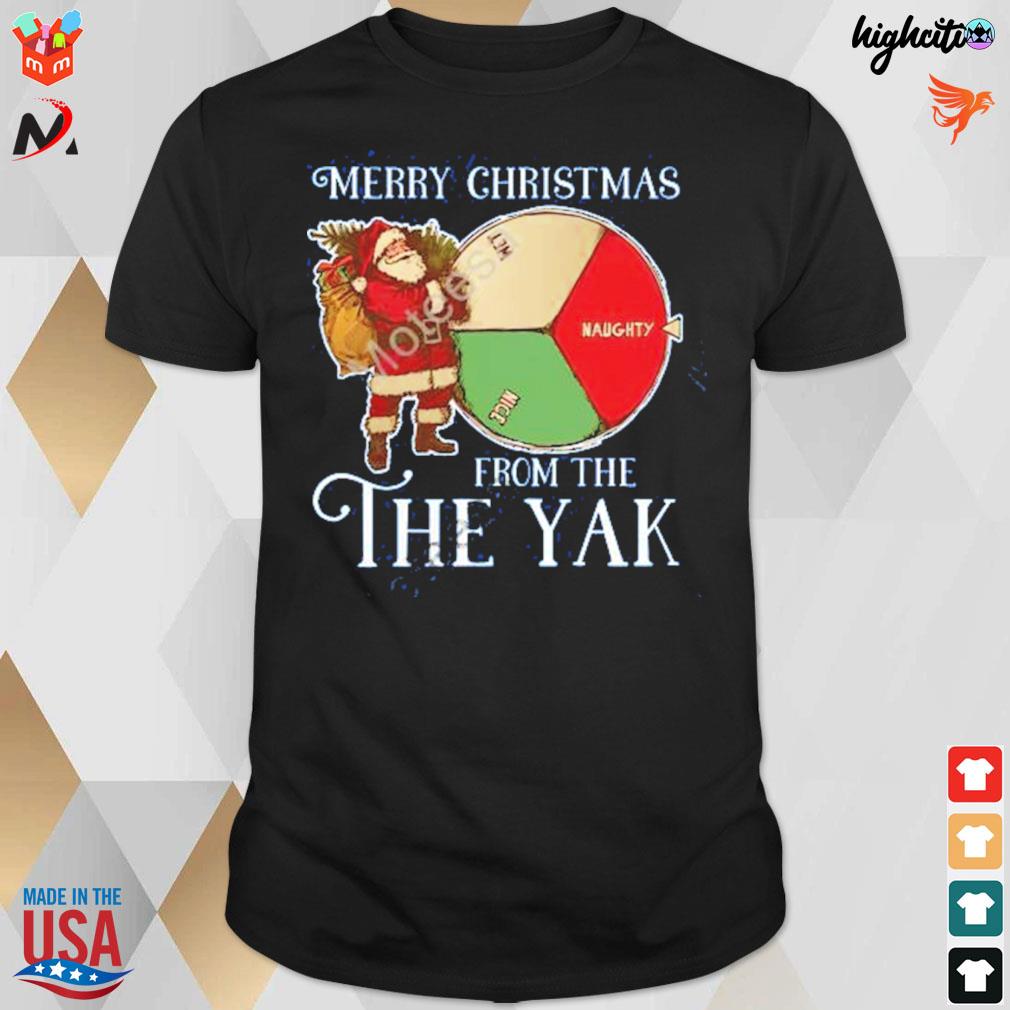 Merry Christmas from the the yak wet naughty mice chart and Santa Claus t-shirt