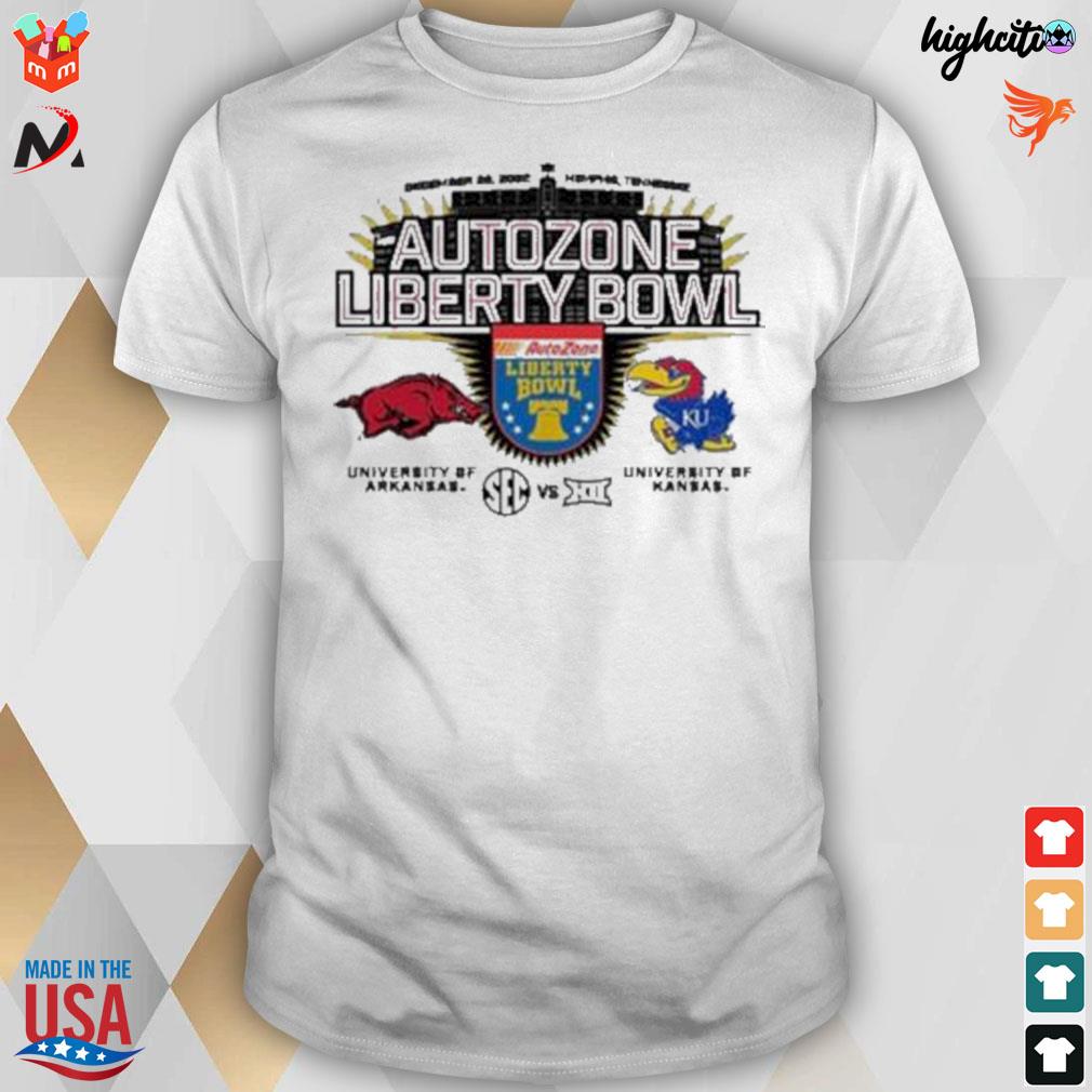 ArKansas razorbacks vs Kansas jayhawks 2022 autozone liberty bowl head to head t-shirt