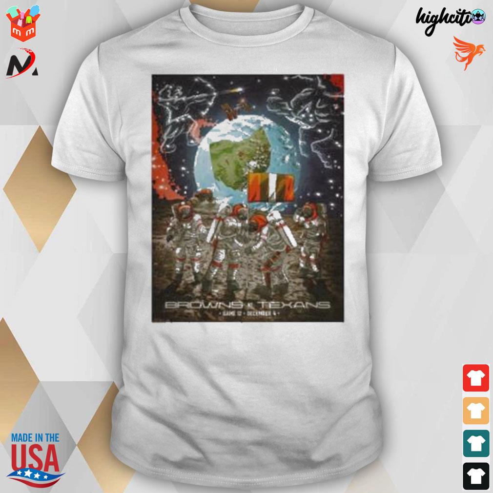 Astronaut Cleveland browns vs Texans t-shirt