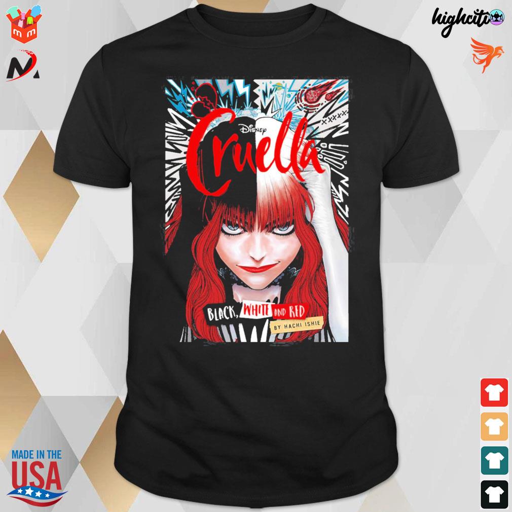 Black white and red Emma stone Cruella 2021 t-shirt