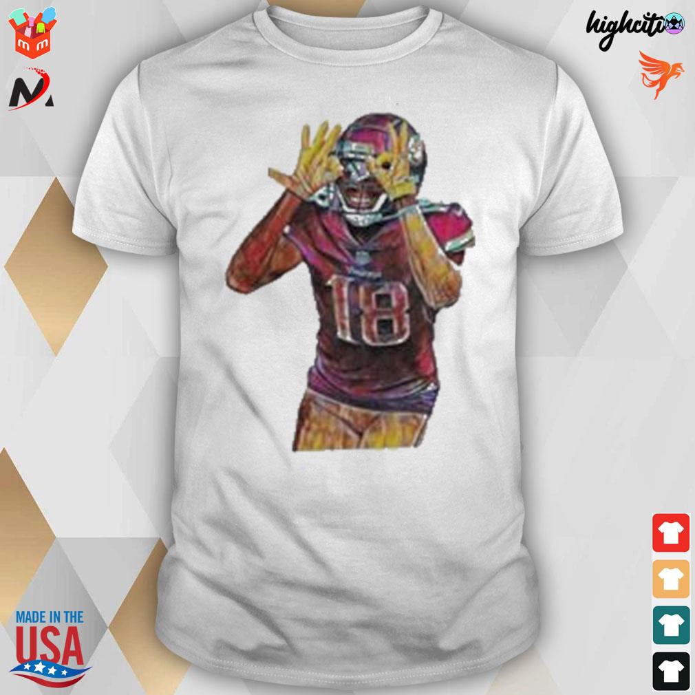 Colorful vintage of Justin Jefferson retro graphic Football t-shirt