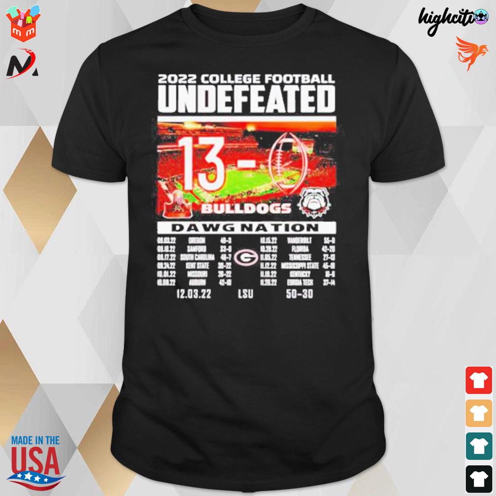 Georgia Bulldogs 2022 college Football undefeated dawg nation t-shirt