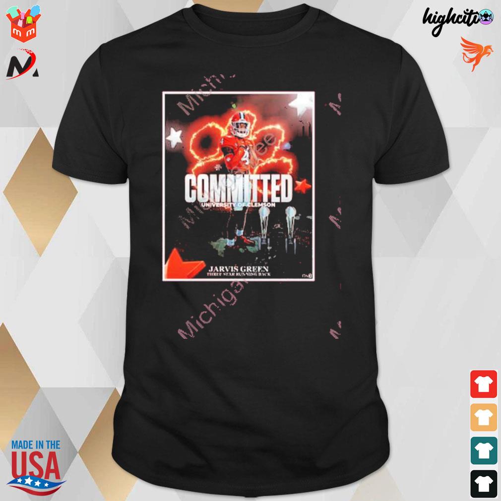 Jarvis Green committed university of clemson jarvis green three star running back t-shirt