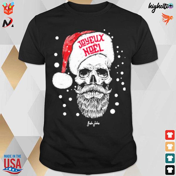 Joyeux noël skull and christmas hat t-shirt