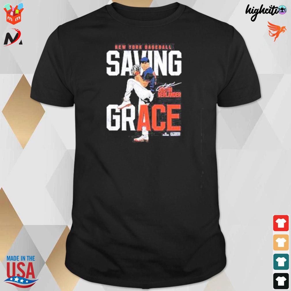 Justin Verlander saving grace New York baseball signatures t-shirt