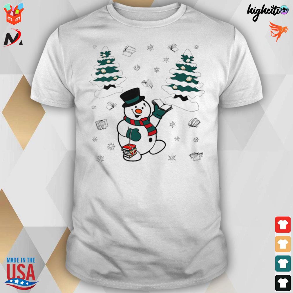 Let it snow books and snowman t-shirt
