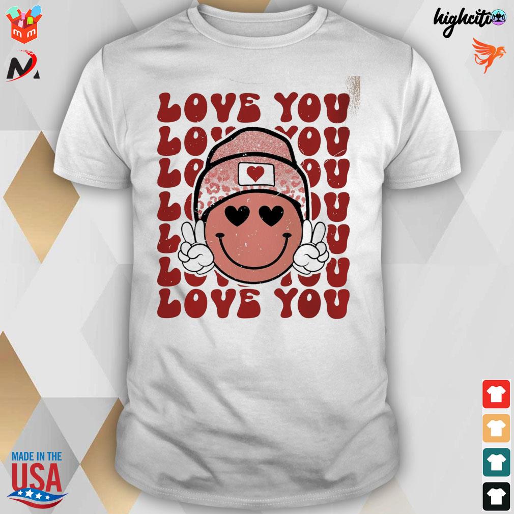 Love you smiley face Valentine t-shirt