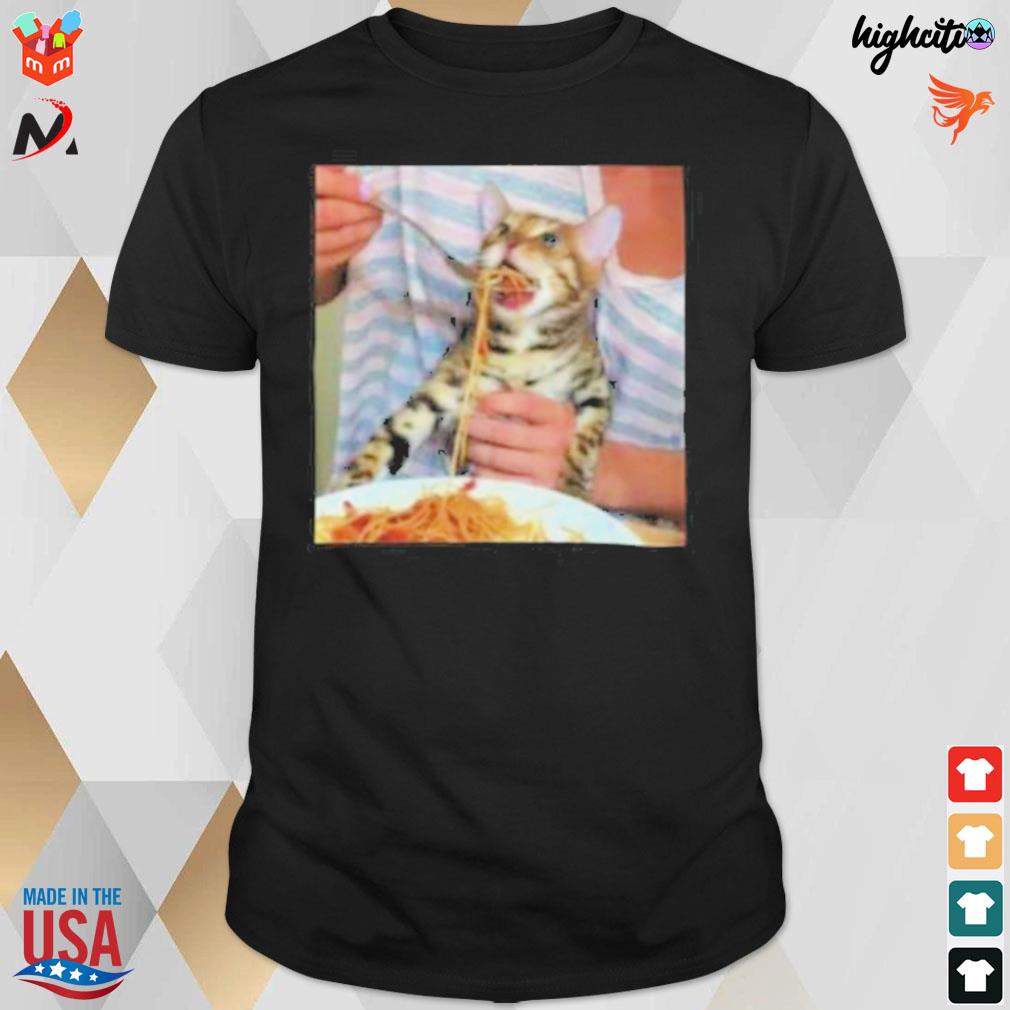 Me you my memes cat eating spaghetti t-shirt