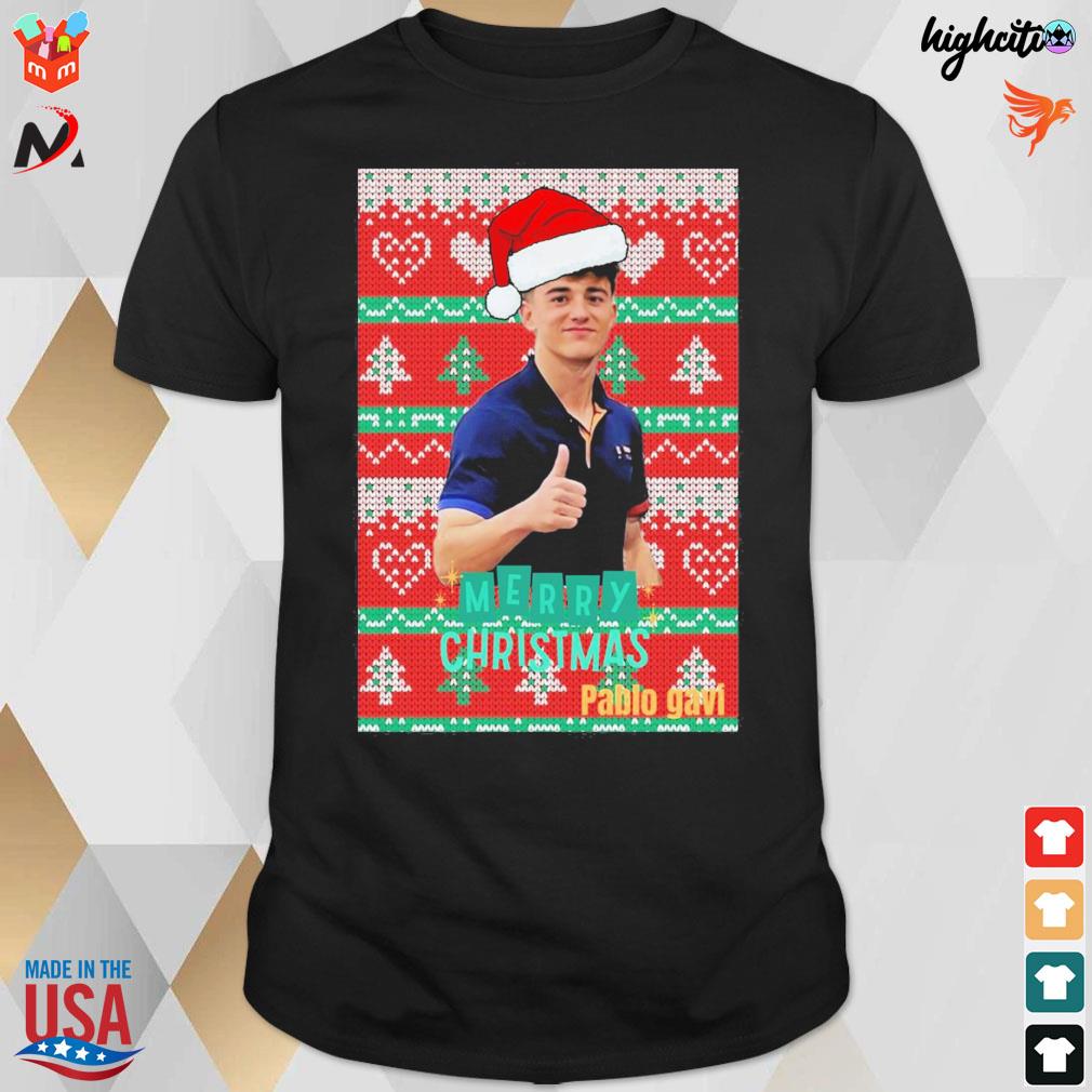 Merry Christmas from Pablo Gavi Spain Football ugly sweater t-shirt
