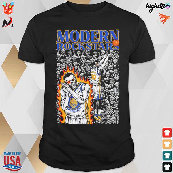 Modern rockstars night night skeleton t-shirt