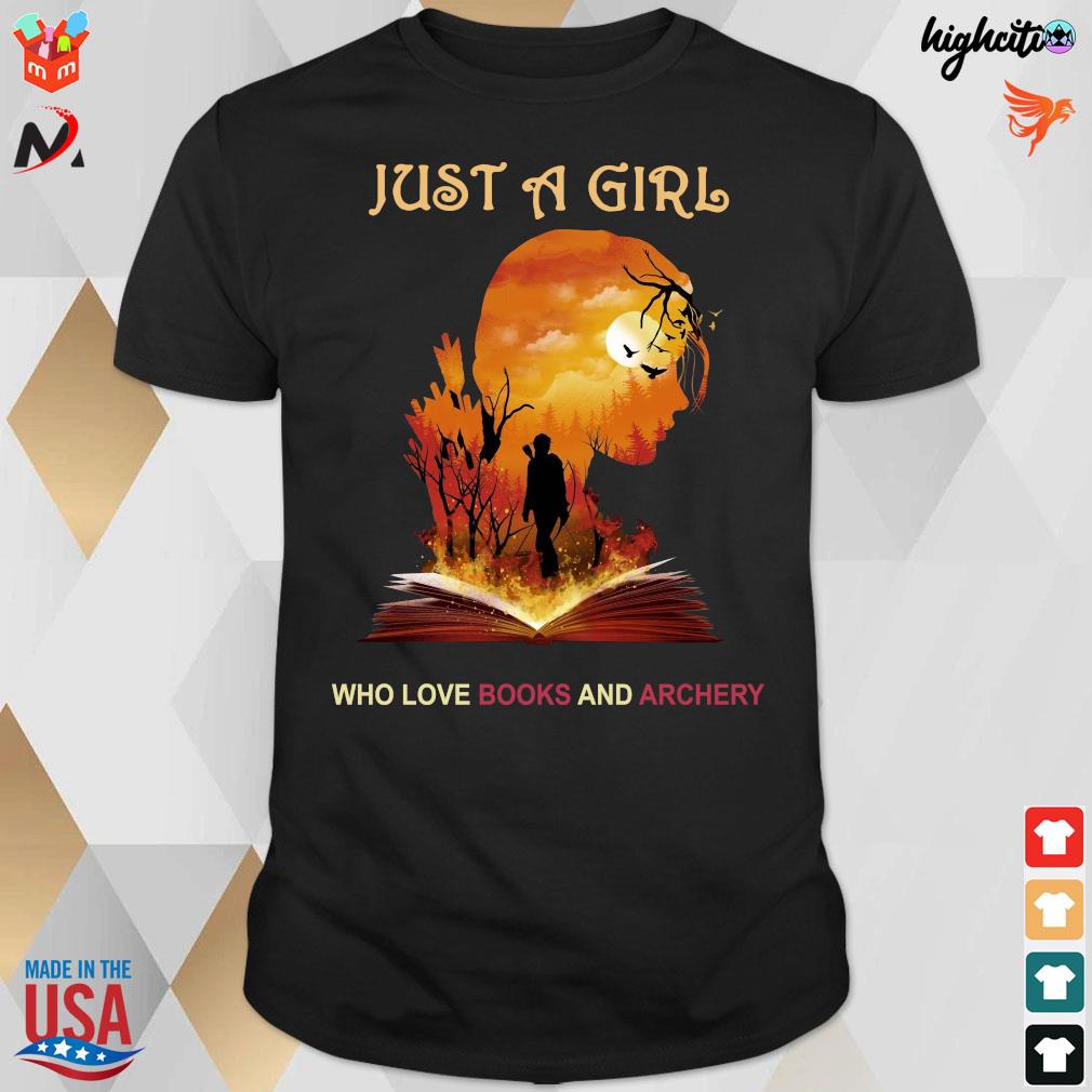 Official Just A Girl Who Love Books And Archery T-shirt