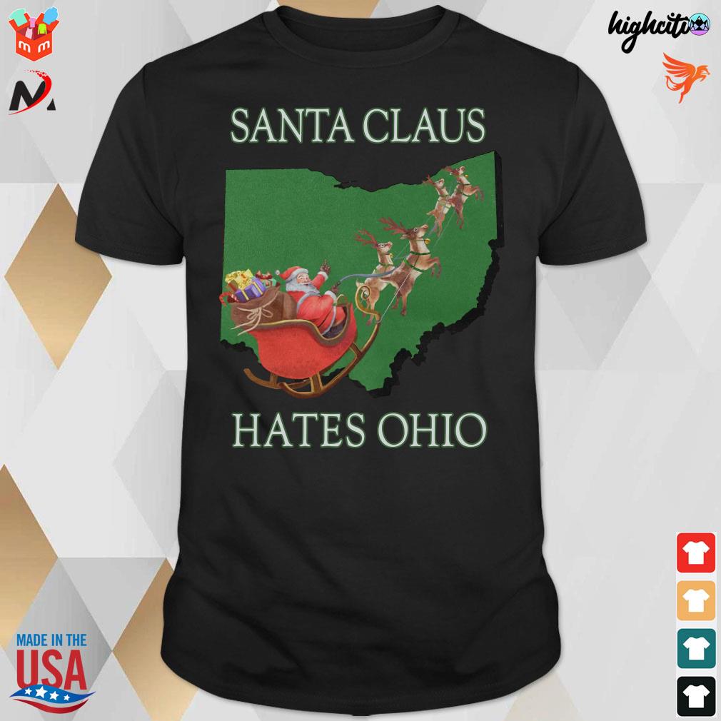 Official Santa claus hates Ohio Ugly Christmas T-shirt