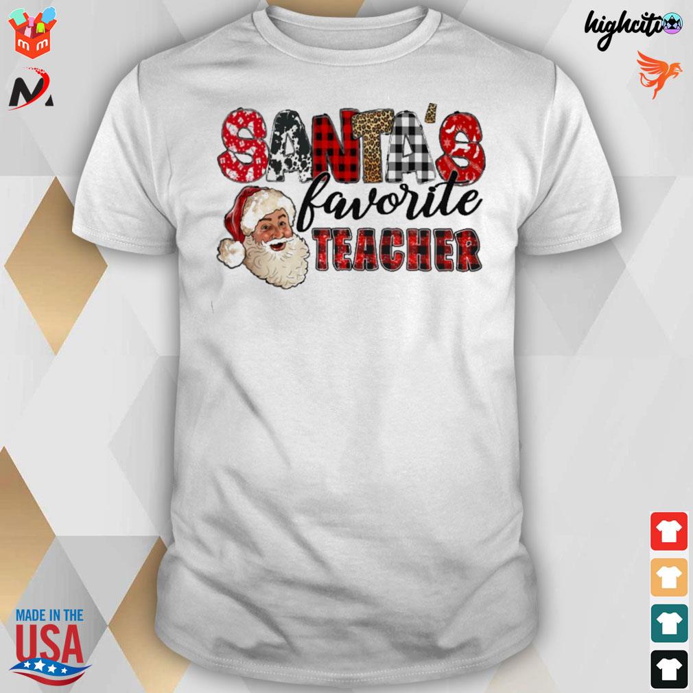 Santa's favorite teacher Christmas t-shirt