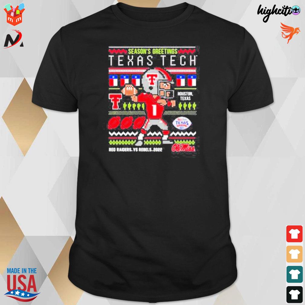 Season's greetings Texas tech vs Ole Miss Football 2022 Christmas ugly sweater t-shirt
