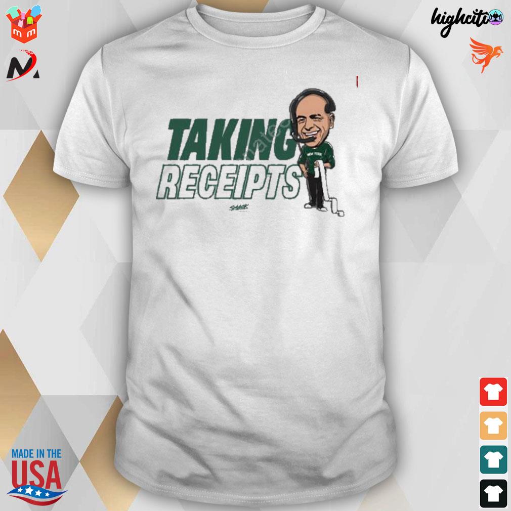 Taking receipts for New York football Robert Saleh t-shirt