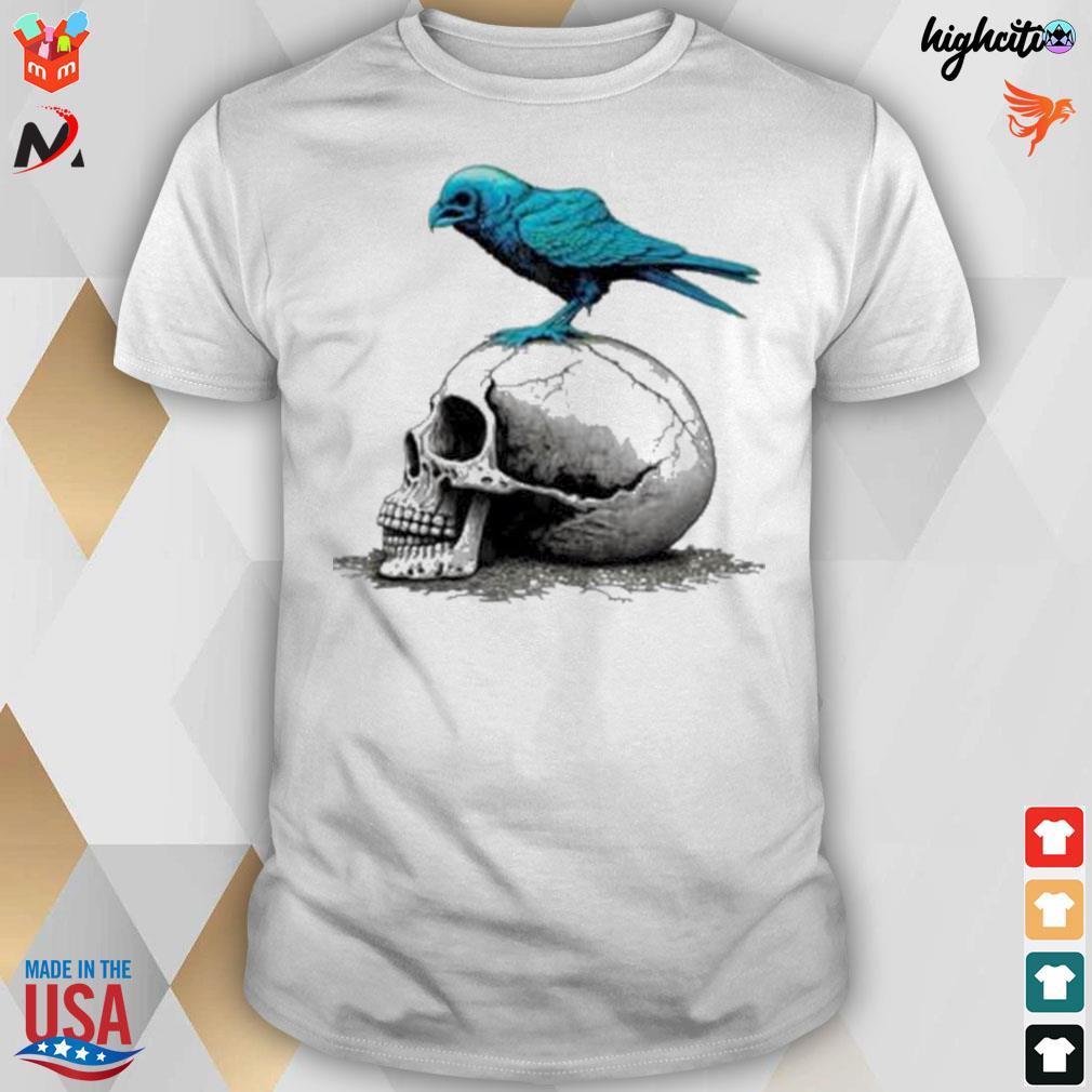 The blue bird social media is dead to me skull t-shirt