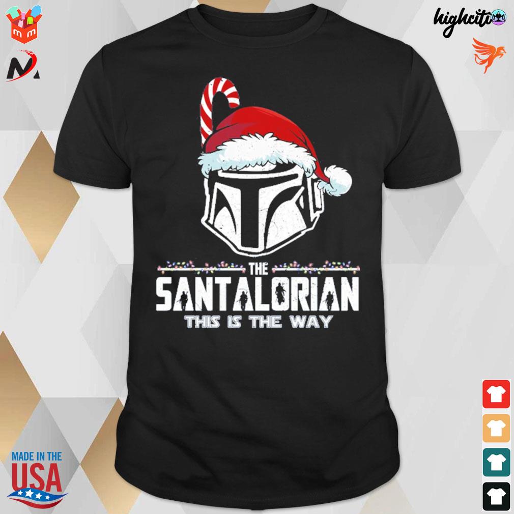 The hunter santalorian this is the way Christmas disney Star wars xmas light t-shirt