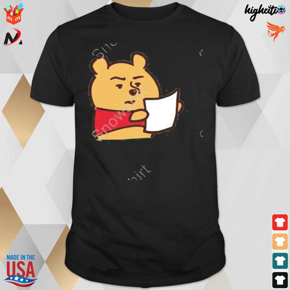 Winnie the pooh reading t-shirt