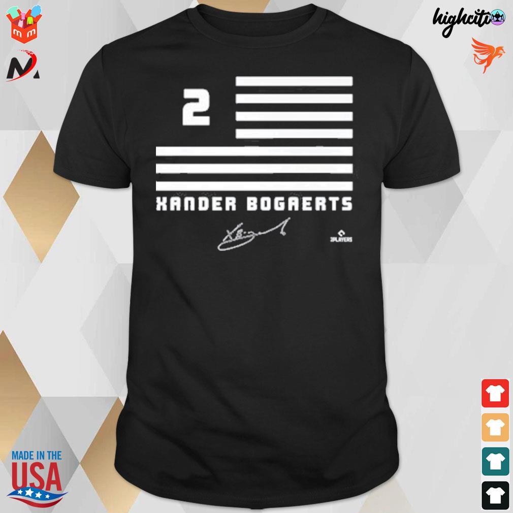 Xander Bogaerts flag signature t-shirt
