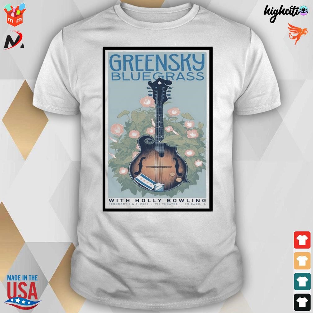 Greensky bluegrass with holly bowling Chicago 2023 feb 3rd and 4th vic theater Chicago Il poster t-shirt